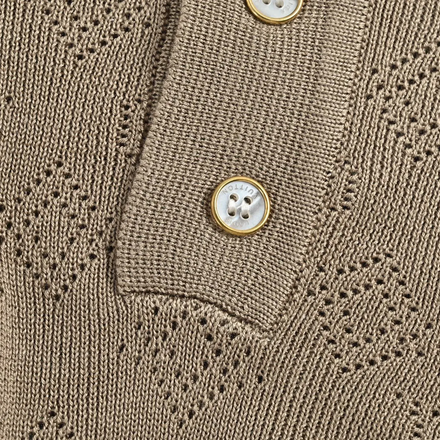 Louis Vuitton/Louis Vuitton 26ss hollow presbyopic knitted Polo short sleeves